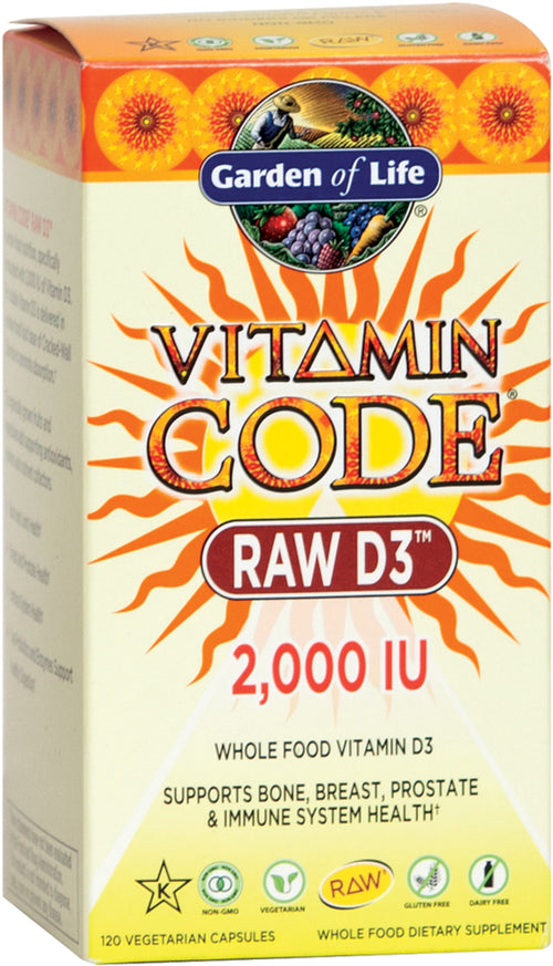 Vitamin Code Raw D3 2000 IU 120 Vegetar-kapsler     