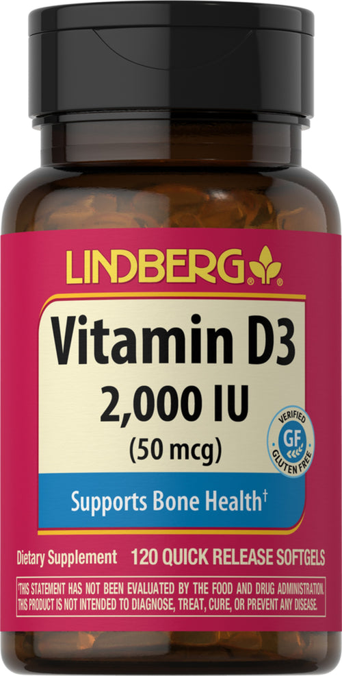 Vitamine D3 2000 IU 120 Snel afgevende softgels     