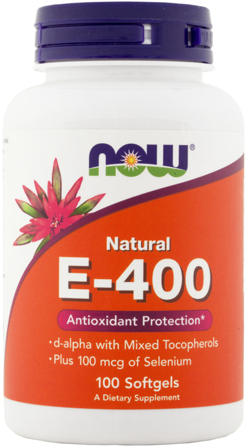Vitamine E-400 (tocophérols d-Alpha et mixtes) et sélénium  100 Capsules       