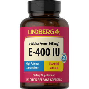 Vitamine E-400 IU (d-alpha-tocophérol) 180 Capsules molles à libération rapide       
