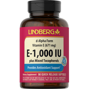 Vitamine E avec mixe de tocophérols 1000 IU 90 Capsules     