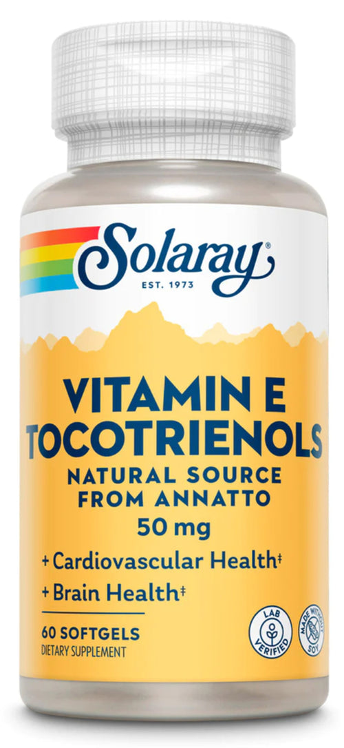 Vitamina E Tocotrienóis 50 mg, Sem Soja 60 Cápsulas gelatinosas       