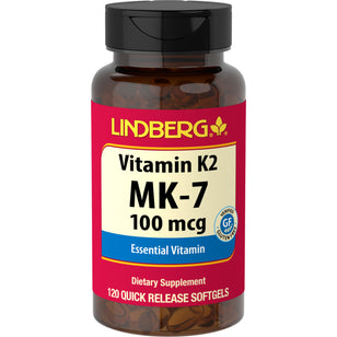 Vitamine K 2 MK-7 100 mcg 120 Capsules molles à libération rapide     
