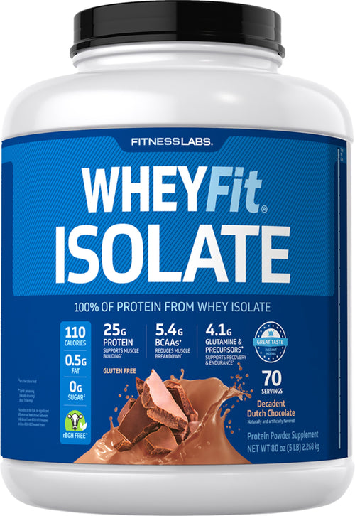 De protéine de lactosérum WheyFit Isolat (raffinement du chocolat hollandais)  5 kg 2.268 kg Bouteille    
