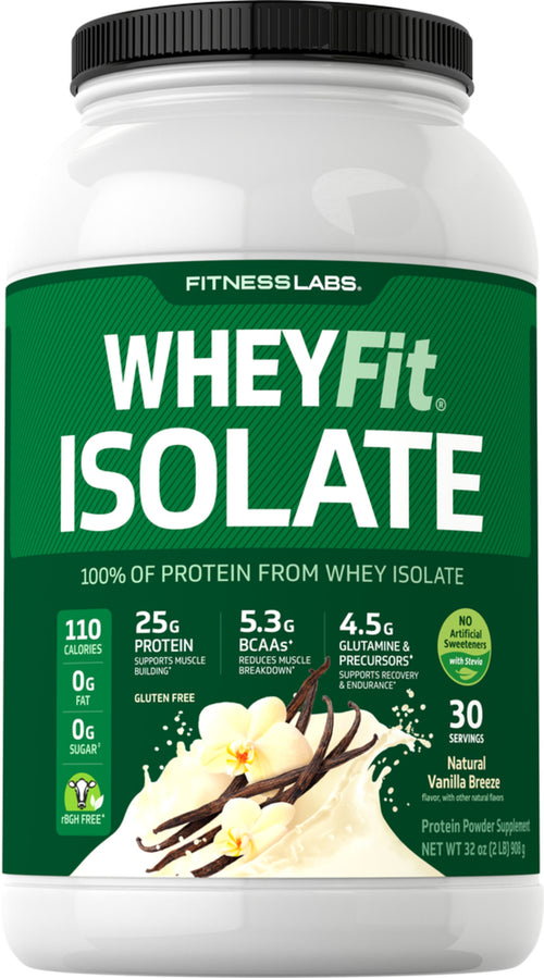 De protéine de lactosérum WheyFit Isolat (vanille naturelle) 2 kg 908 g Bouteille    