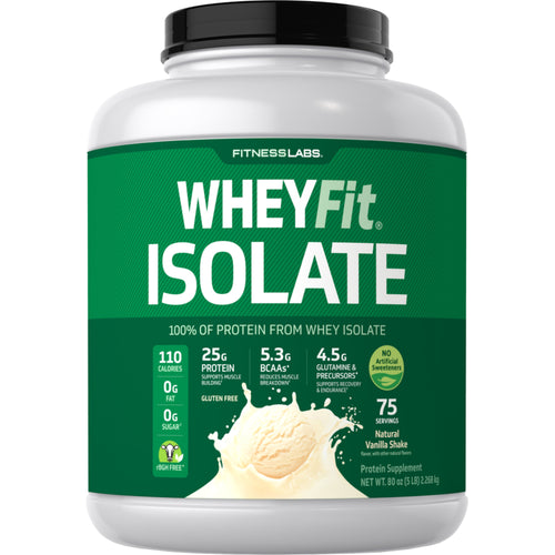 Whey Protein Isolate WheyFit (Natural Vanilla Breeze), 5 lb (2.268 kg) Bottle