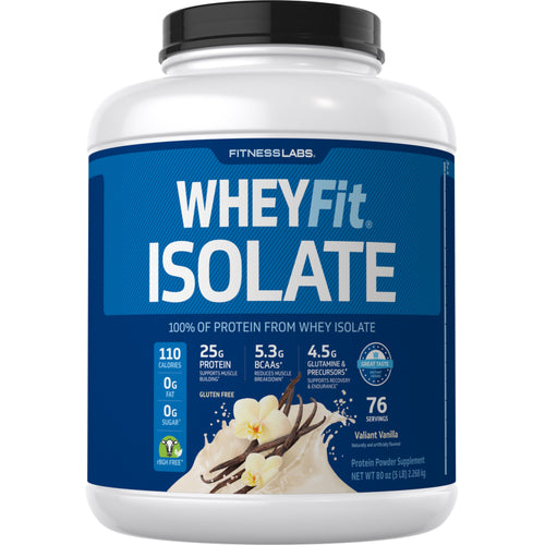 Whey Protein Isolate WheyFit (Valiant Vanilla), 5 lb (2.268 kg) Bottle