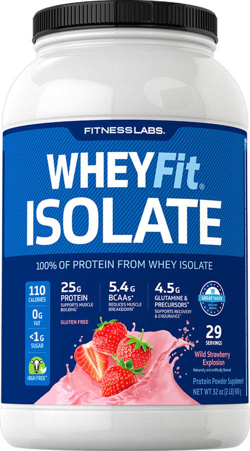Whey Protein Isolate WheyFit (Wild Strawberry Explosion), 2 lb (908 g) Bottle