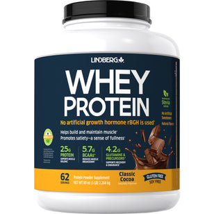 Proteína Whey em pó (sabor natural de chocolate) 5 lb 2.268 Kg Frasco    