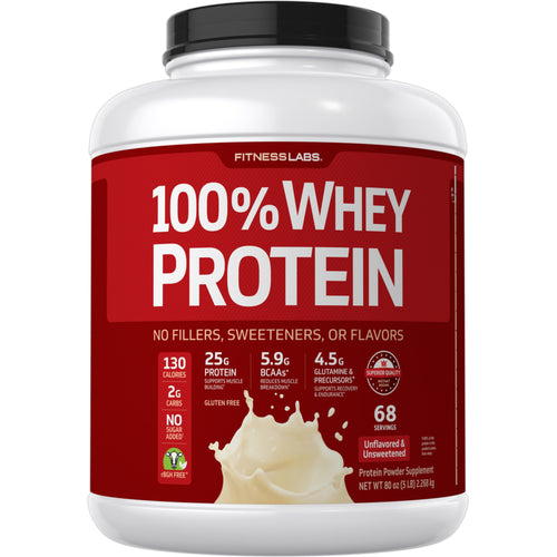 Whey Protein (Unflavored & Unsweetened), 5 lb (2.268 kg) Bottle