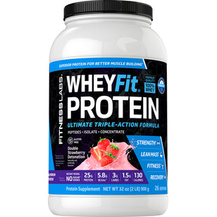 Whey Protein WheyFit (Double Strawberry Detonation), 2 lb (908 g) Bottle