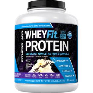 Proteina WheyFit (Crema alla vaniglia) 5 lb 2.268 kg Bottiglia    