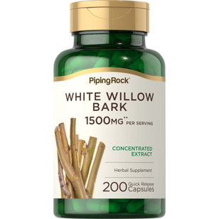White Willow Bark, 1500 mg (per serving), 200 Quick Release Capsules Bottle