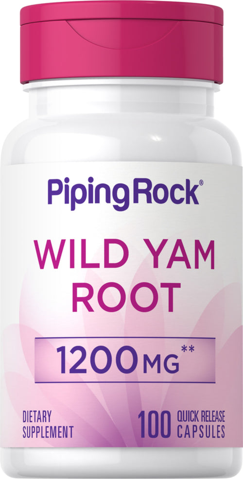 Wild Yam Root  1200 mg 100 แคปซูลแบบปล่อยตัวยาเร็ว     