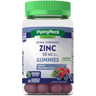 Zinkgummier (naturlig blandet bær) 50 mg (pr. dosering) 60 Veganske vingummier     