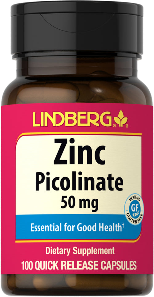 Picolinato de zinco 50 mg 100 Cápsulas de Rápida Absorção     